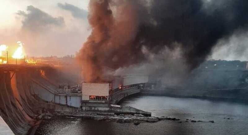 В Сети появилось видео утреннего удара по ДнепроГЭС