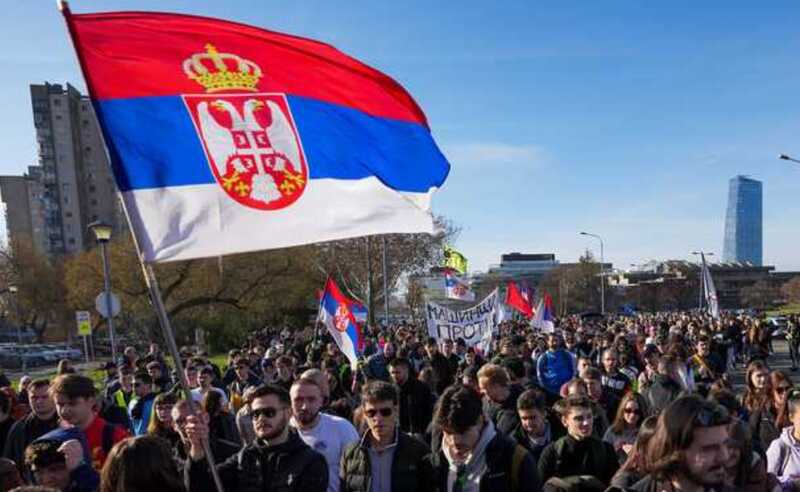 В Белграде и других городах Сербии снова прошли студенческие митинги