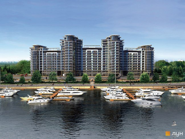 ЖК Riviera Riverside в Киеве, где расположена одна из квартир жены судьи Вадима Нежуры