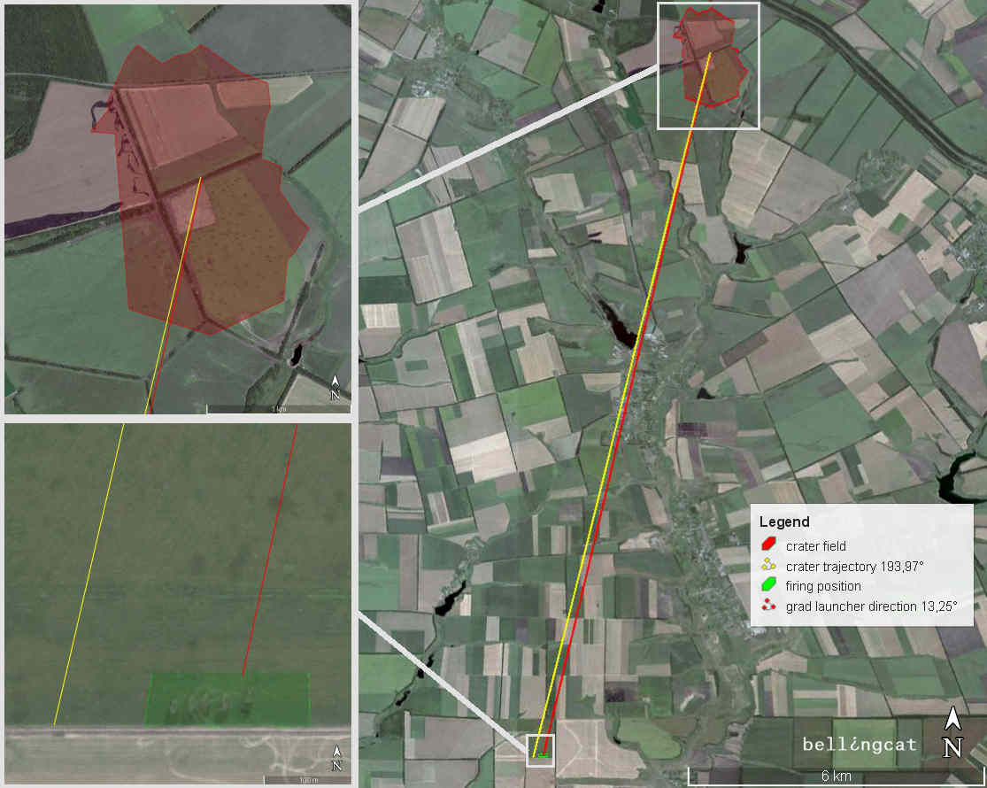 Crater field and firing position, viewing north-north-east